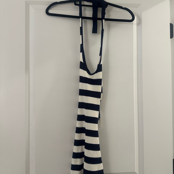 Frankie’s Bikinis Striped Halter Dress - Picture 2 of 6
